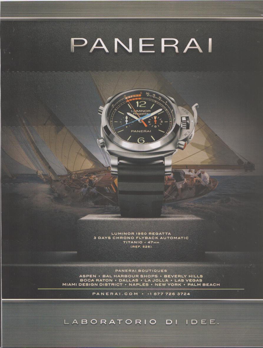 2000s Panerai Luminor 1950 Regatta Flyback Print Advertisement — Original Panerai Titanio Watch Ad